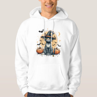 Cute-kattgrafik omgiven hoodie