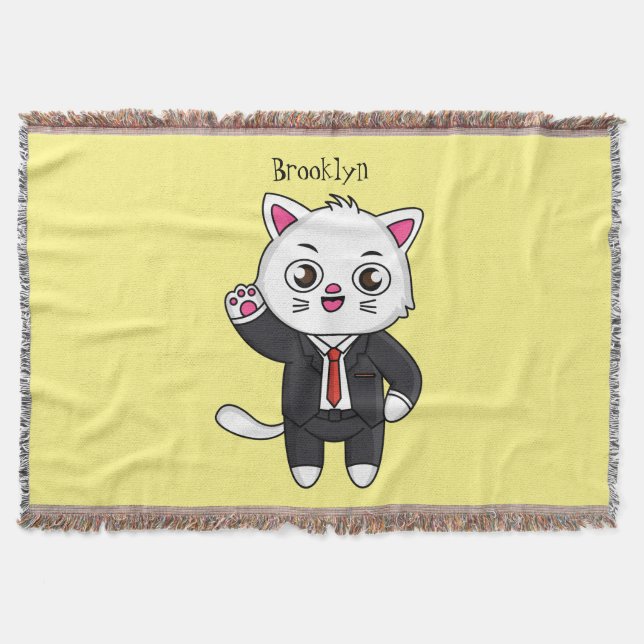 Cute kattkatt i kostym tecknad filt (Framsidan)