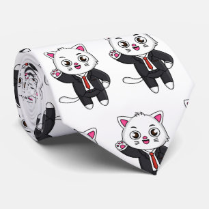 Cute kattkatt i kostym tecknad slips