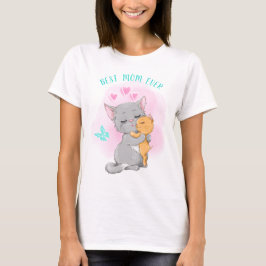 Cute-kattkatt, mamma tshirt, Best mamma, gåva T Shirt
