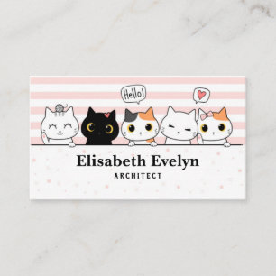Cute kattkattens tecknad visitkort