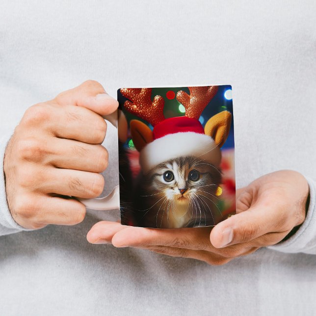 Cute kattungar med Jultomten och renhattar 4 Magisk Mugg (Skapare uppladdad)