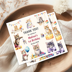 Cute Kattunge 1:a födelsedag Party Pappersservett