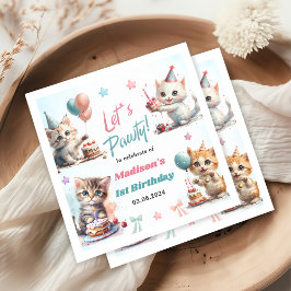 Cute Kattunge 1:a födelsedag Party Pappersservett