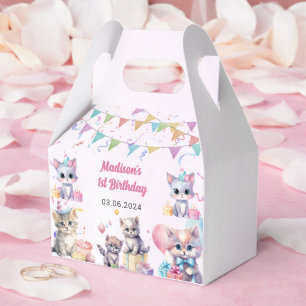 Cute Kattunge 1:a födelsedag Party Presentaskar