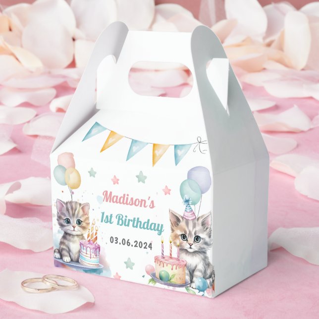 Cute Kattunge 1:a födelsedag Party Presentaskar (Bröllop)