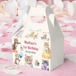 Cute Kattunge 1:a födelsedag Party Presentaskar
