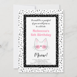 Cute Kattunge 5:e Födelsedagsfesten Retro-inbjudan Meddelande