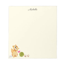 Cute Kattunge Anteckningsblock - din namntext
