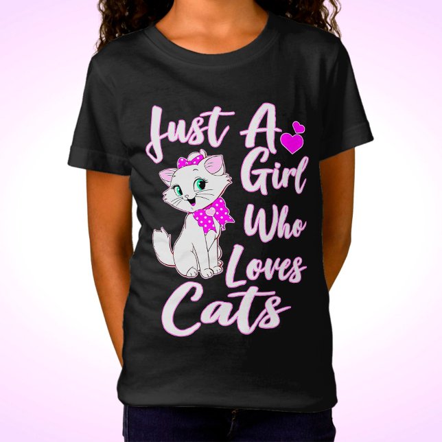 Cute Kattunge är bara en flicka som Kärlek kattar T Shirt (Skapare uppladdad)