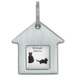 Cute Kattunge Art Svarta katter Namnbricka Husdjur