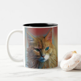 Cute Kattunge Artwork Två-Tonad Mugg
