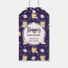 Cute Kattunge Astronauts Mönster Event Tack Presentetikett