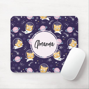 Cute Kattunge Astronauts Mönster Musmatta