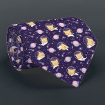 Cute Kattunge Astronauts Mönster Slips<br><div class="desc">En slips med ett vackert mönster med kattunge astronauter som flyter i rymden. Roligt och viskhet.</div>