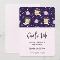 Cute Kattunge Astronauts Mönster Spara datum