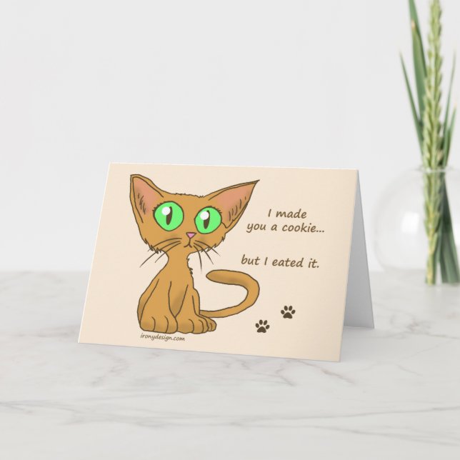Cute Kattunge åt din kaka Kort (Framsida)