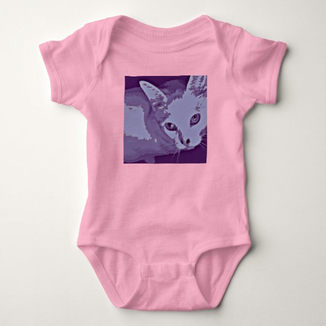 Cute Kattunge Baby Crawler Tee Shirt (Framsida)