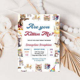 Cute Kattunge Baby Shower Party-inbjudan Inbjudningar