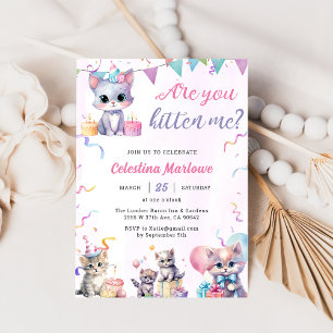 Cute Kattunge Baby Shower Party Inbjudningar