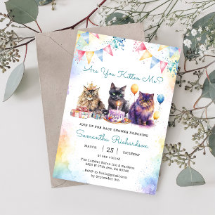 Cute Kattunge Baby Shower Party Inbjudningar