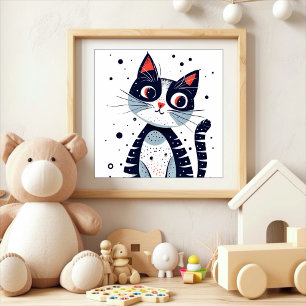 Cute Kattunge Baby Shower Poster