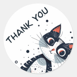 Cute Kattunge Baby Shower Tack Runt Klistermärke