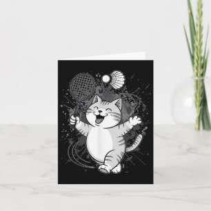Cute Kattunge Badminton Player Shuttle Kort