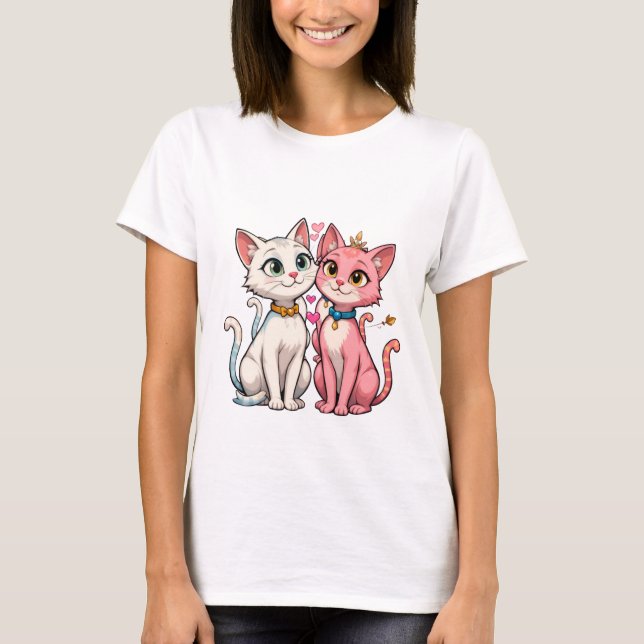 Cute Kattunge Best Friends T Shirt (Framsida)