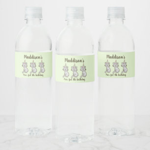 Cute Kattunge Birthday Vattenflaska Label Etikett