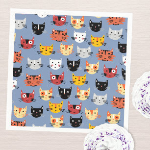 Cute Kattunge Blue Pappersservett