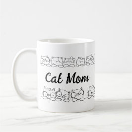 Cute Kattunge Cat Mamma Monogram Kaffemugg