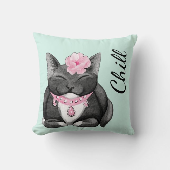 Cute Kattunge Chill Dekorativ kudde (Framsida)