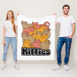 Cute Kattunge design - fläckkonst Fleecefilt