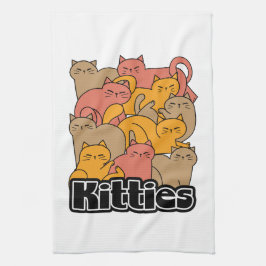 Cute Kattunge design - fläckkonst Kökshandduk
