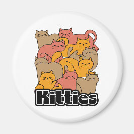 Cute Kattunge design - fläckkonst Magnet