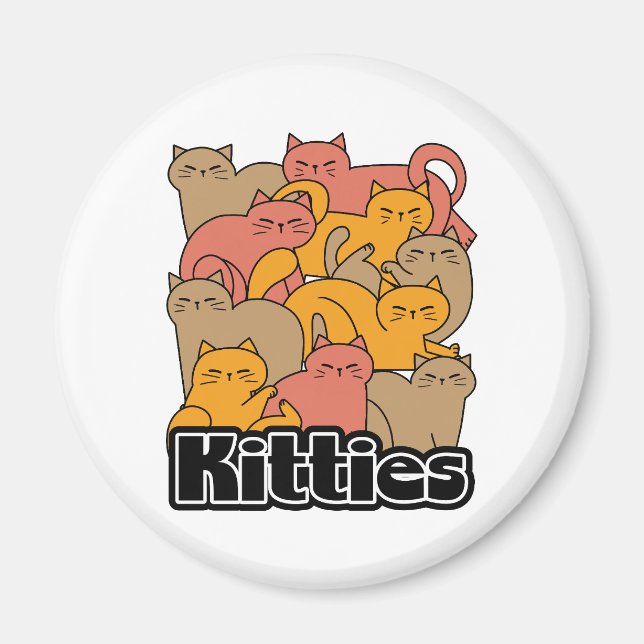Cute Kattunge design - fläckkonst Magnet (Framsidan)