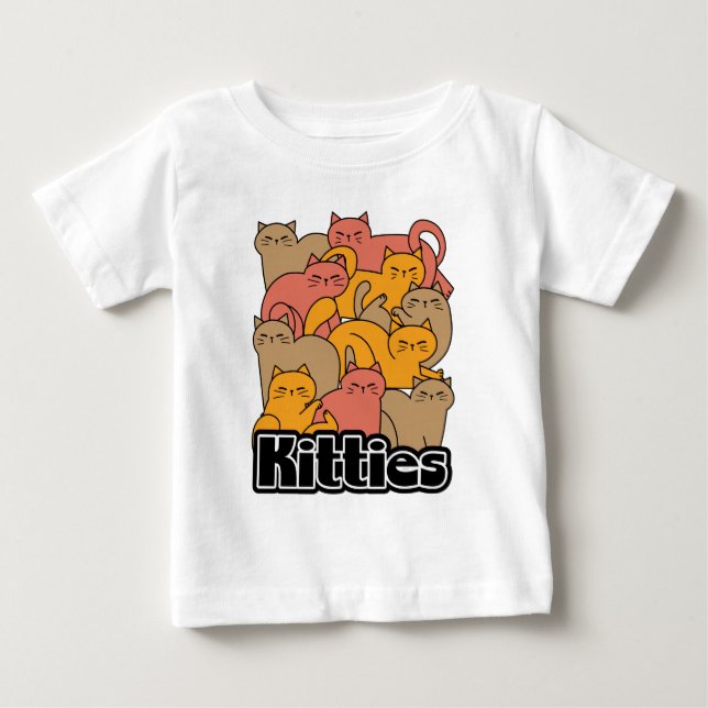 Cute Kattunge design - fläckkonst T Shirt (Framsida)