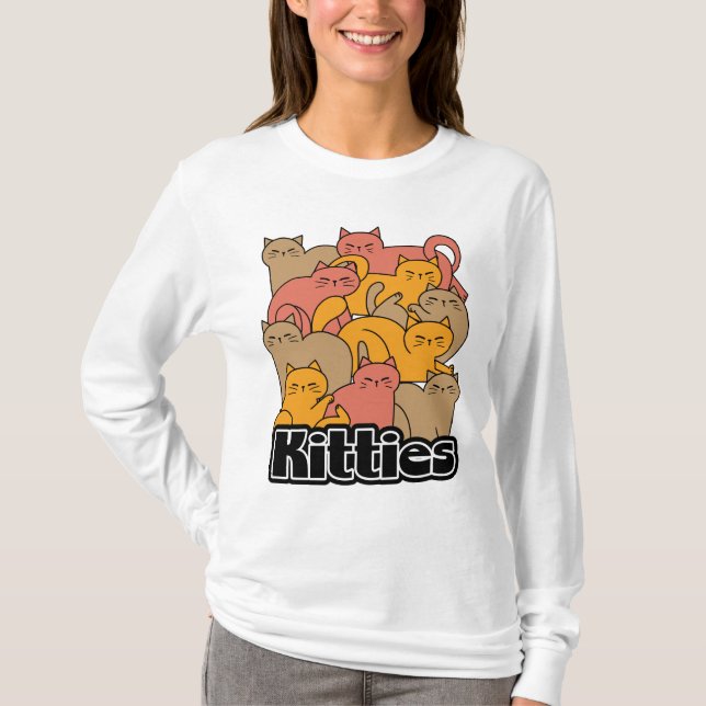 Cute Kattunge design - fläckkonst T Shirt (Framsida)