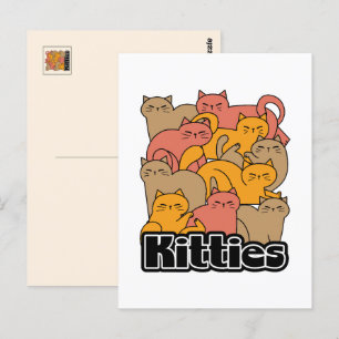 Cute Kattunge design - fläckkonst Vykort