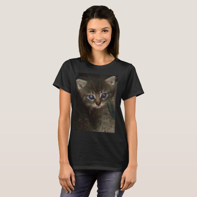 CUTE KATTUNGE-flickans topp T Shirt (Hel framsida)
