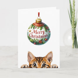 Cute Kattunge Funny Cat-jul Kort