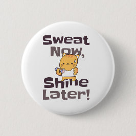 Cute Kattunge Gym Motivation Pin - "Sweat Now"! Knapp