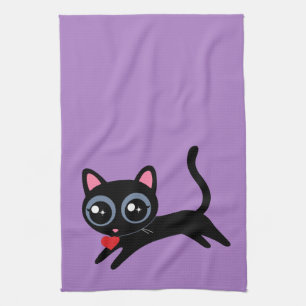 Cute Kattunge Heart Thief for Girlkompis, frun Kökshandduk