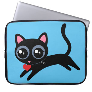 Cute Kattunge Heart Thief Gift for Girls Laptop Fodral
