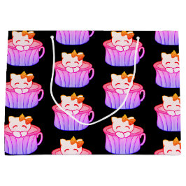 Cute Kattunge i Regnbågs Rosa och Lila Pastel