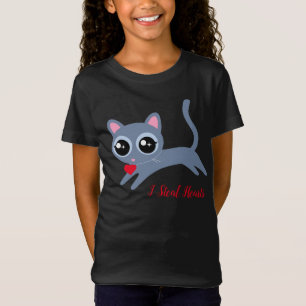 Cute Kattunge I Steal Hearts Gift for Girls T Shirt
