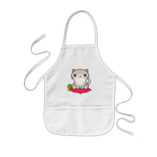 Cute Kattunge Illustration Barnförkläde