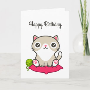 Cute Kattunge Illustration Kort