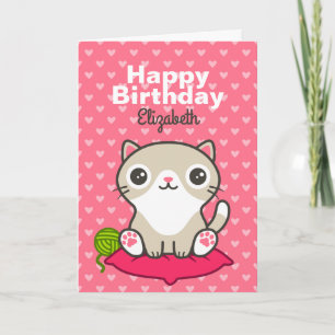 Cute Kattunge Illustration Kort